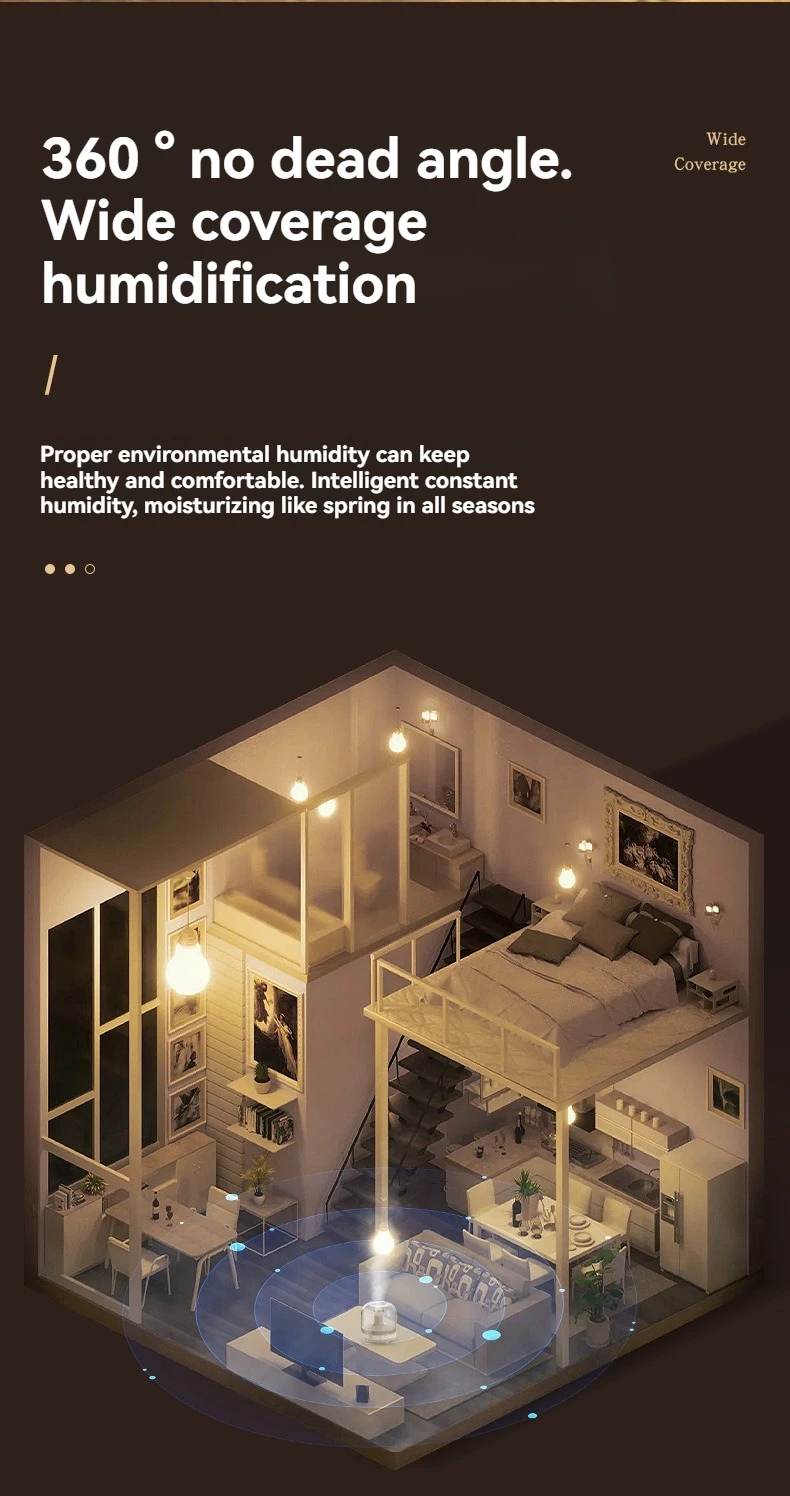 Description Picture 2 of item500ml Smart Humidifier Large Mist Output Auto Shutoff Warm Night Light Air Purification Quiet Operation for Home Office Nursery