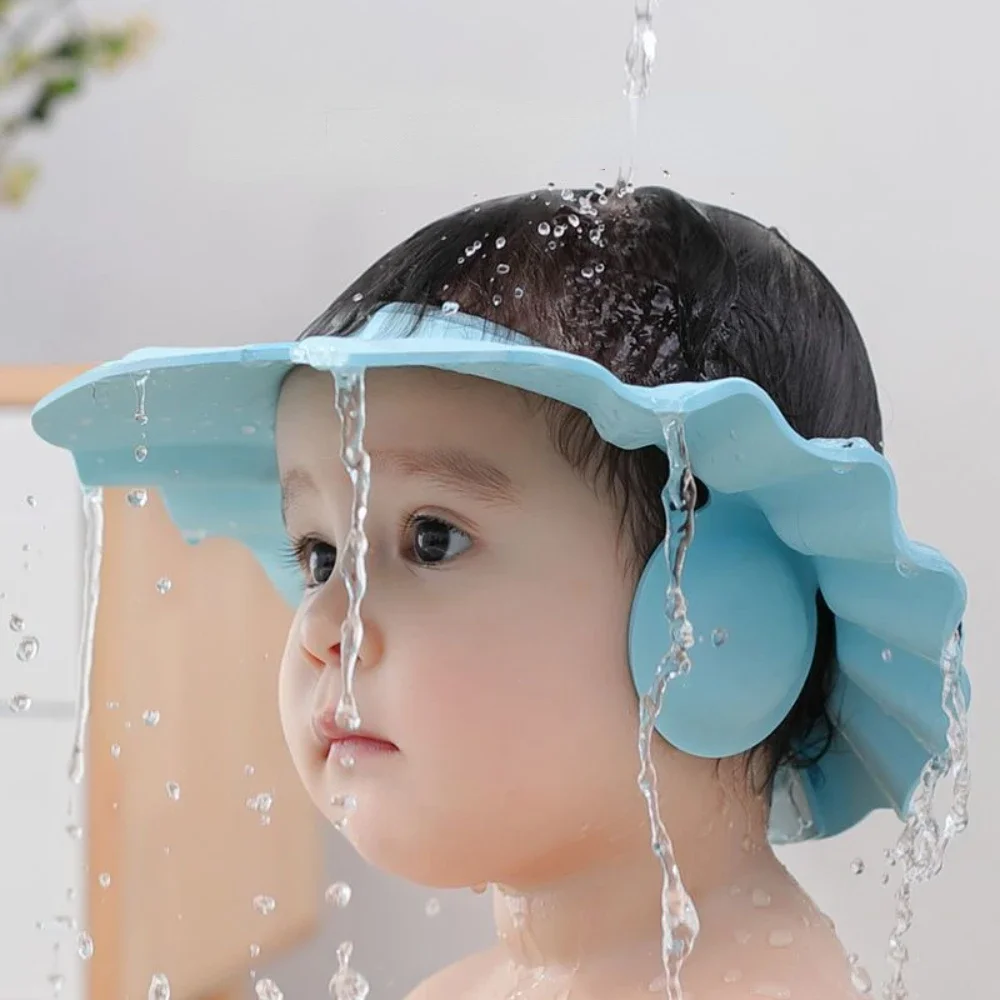 

Baby Shower Soft Cap Adjustable Hair Wash Hat for Kids Ear Protection Safe Children Shampoo Bathing Shower Protect Head Cover