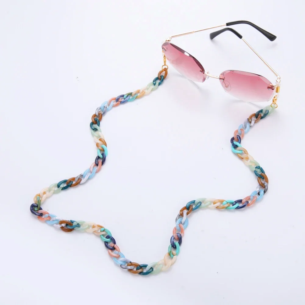 Teamer Leopard Acrylic Glasses Chain Women Men Face Mask Lanyard Fashion Chains for Mask Neck Holder Sunglasses Straps Cord Gift