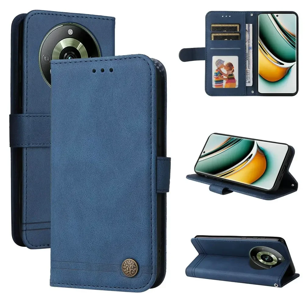 Realme 11 PRO PLUS 12 13 14 5G Flip Case Retro Leather Retro Skin Wallet Book Holder Cover Realme 12 11 13 14 PRO+ Phone Bags