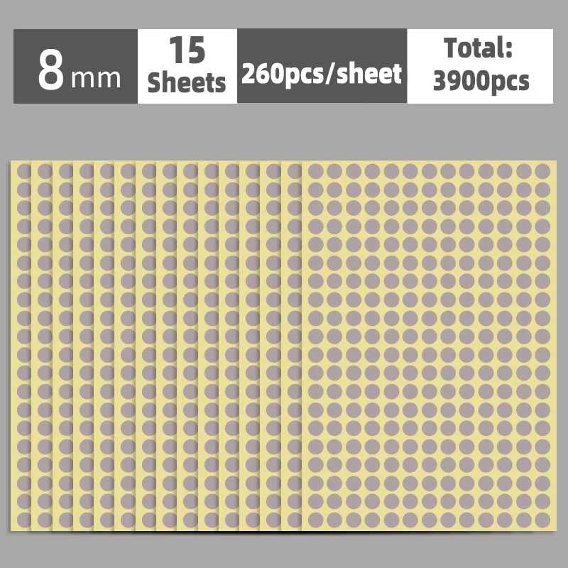 Colorful Multi-Size Self-Adhesive Dot Label Stickers - 15 Sheets for Versatile Organization and Decoration