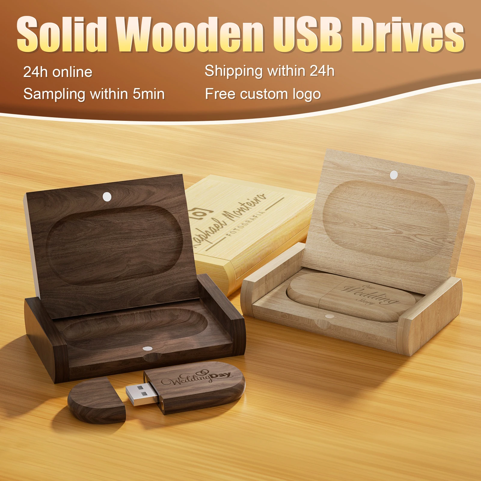 JASTER USB 2.0 플래시 드라이브 128GB 64GB 메모리 스틱 나무/대..