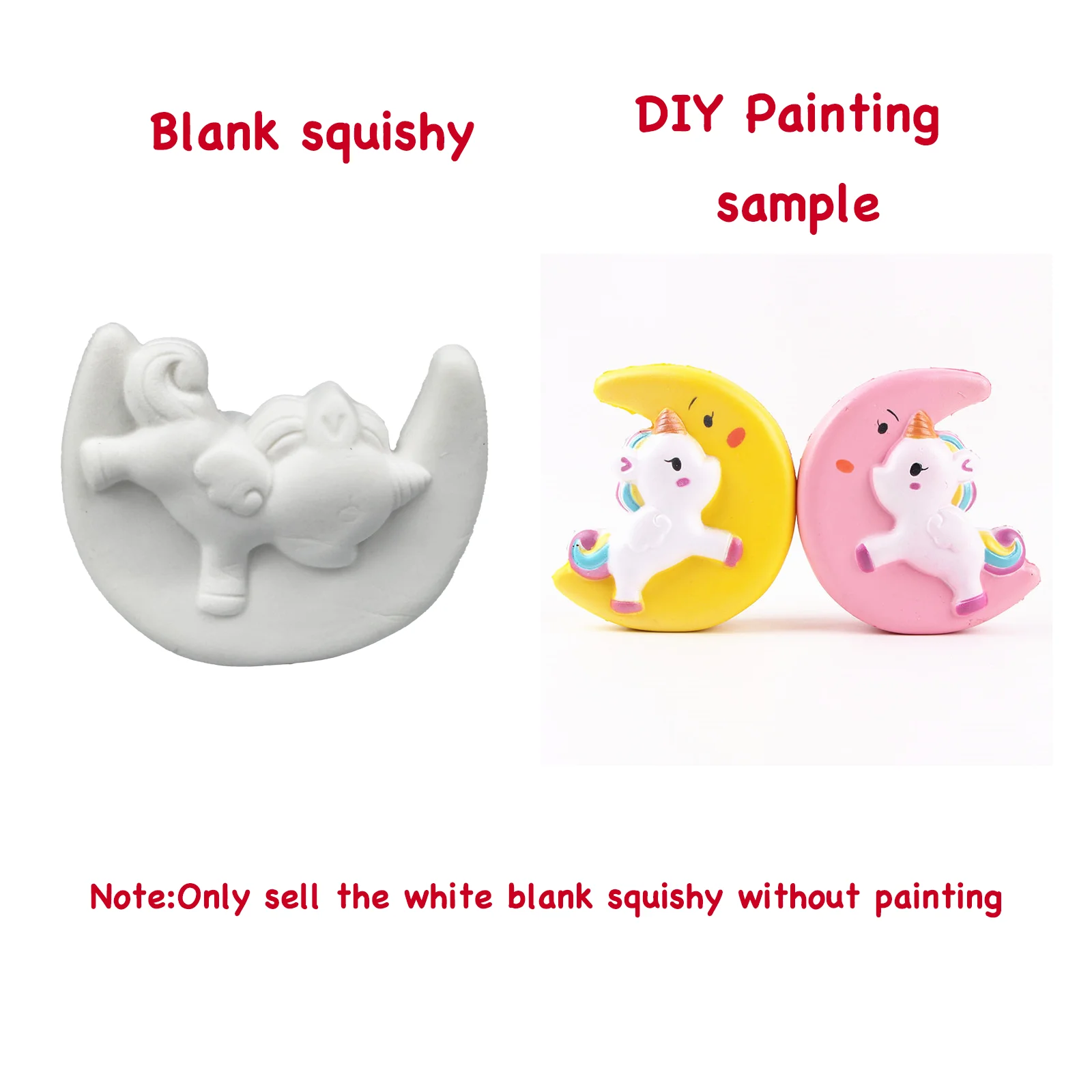 DIY Blank Squishy Antistress Toys for Kids - Slow Rising White Sensory Relief and Creative Painting Activity