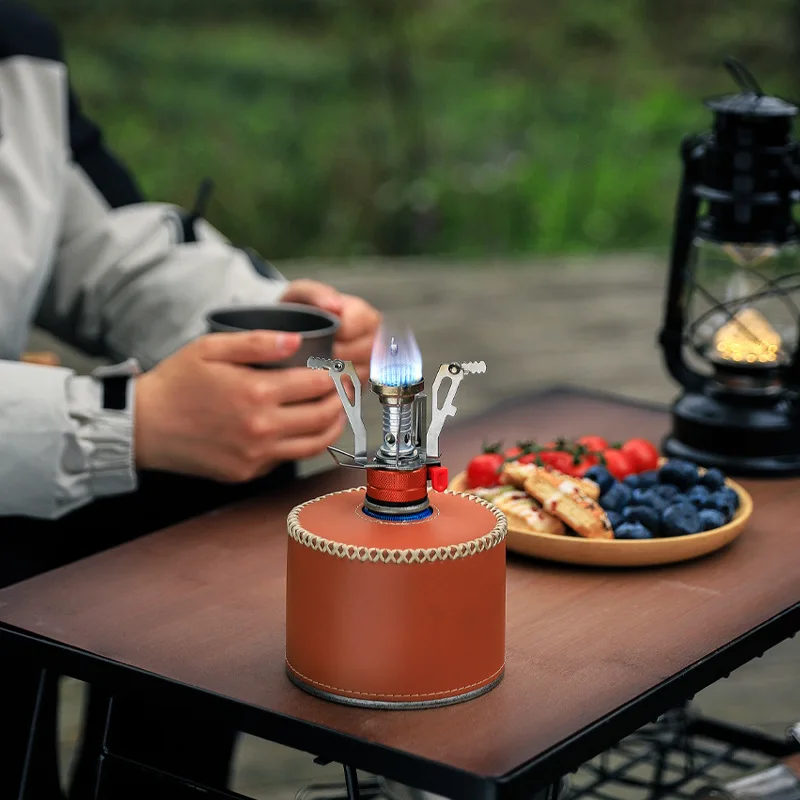 One-piece Mini Camping Gas Stove Portable Ultralight Foldable Outdoor Survival Picnic Cooking Furnace Gas Cooker Tourist Burner