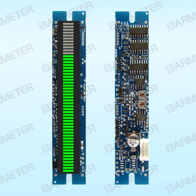 51seg 75mm LED Bargraph Display Module DC24V power supply, 4-20mA input signal, Emerald green 2 101seg led bargraph module left red right green dc5v power supply 0 5v input signal