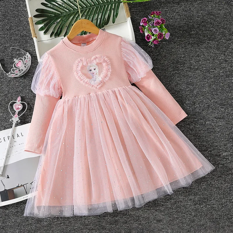 thumbnail image 1 of Disney 2-10Y Frozen Snow Queen Elsa Princesa Vestido Niñas Primavera Otoño Ropa Niños Manga Larga Para Fiesta Infantil Vestido Elsa, 1 of 5