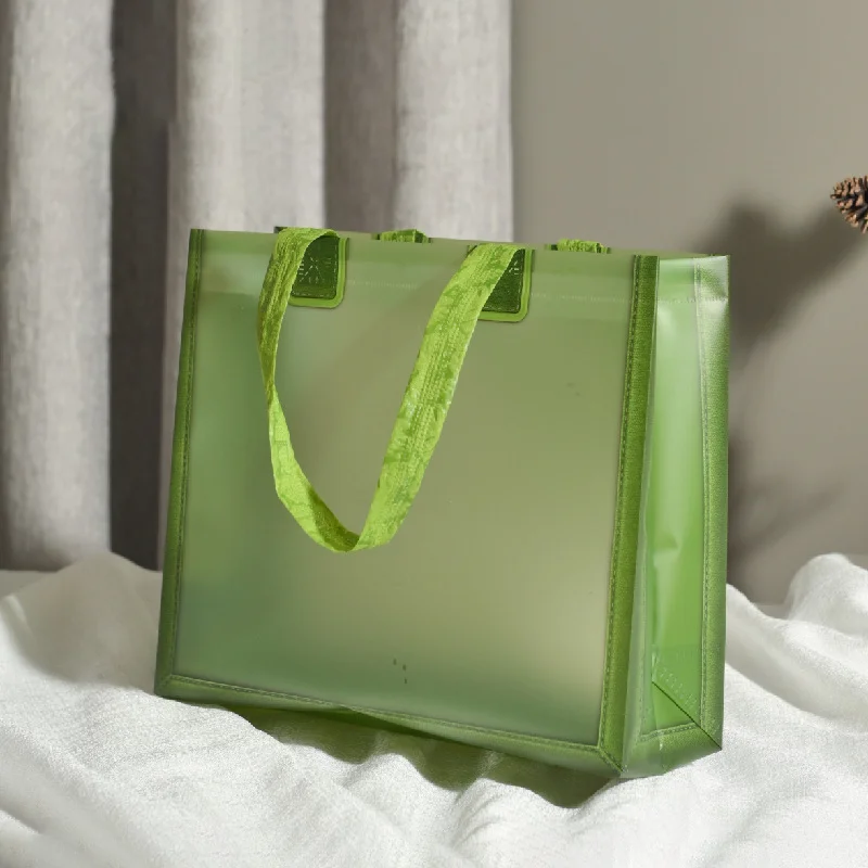 20 pieces high-end thickened handbags translucent clothing store gift packaging bags support printing store logo name 5