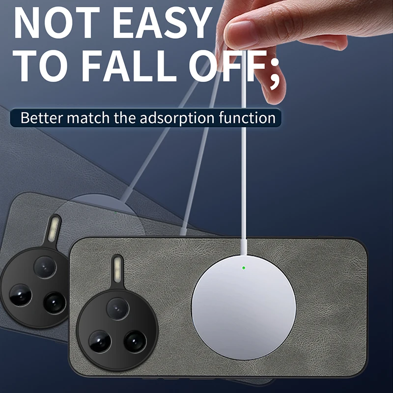 Luxury Magnetic Leather Magsafe Shockproof Case - Premium Plain Protection Cover