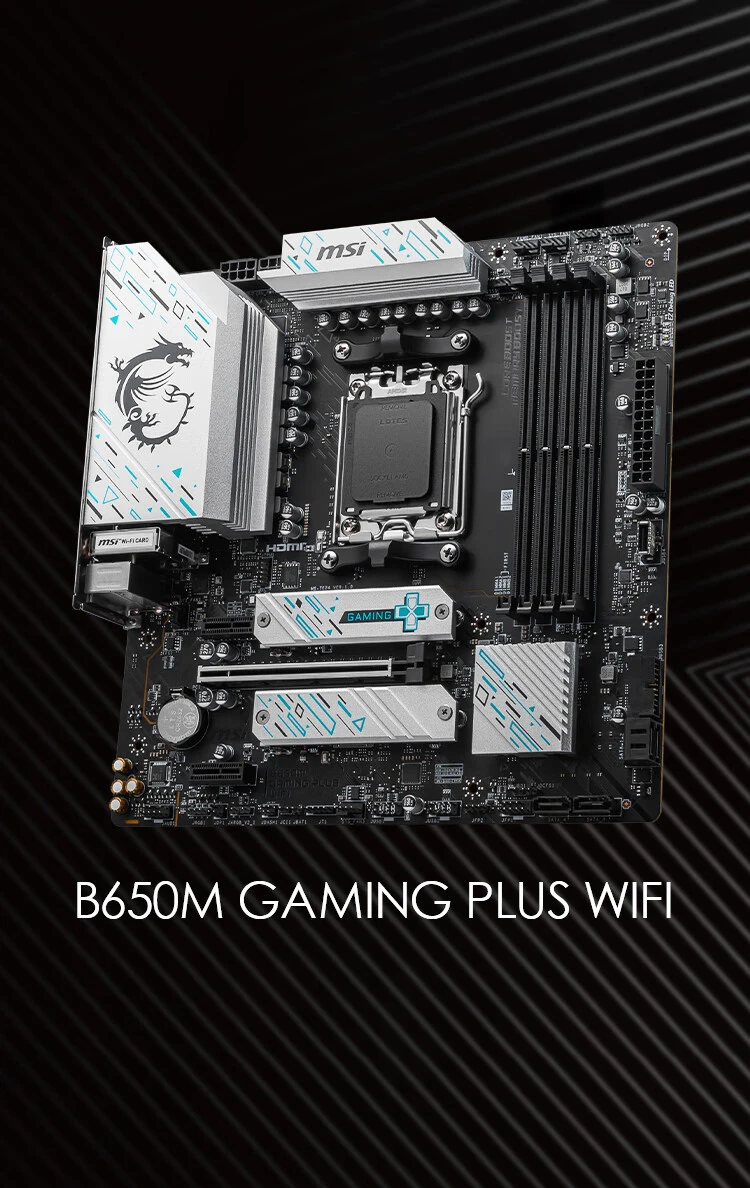 MSI B650M GAMING PLUS WIFI New Motherboard AMD B650 Supports DDR5 7200+MHz (OC) 192GB AMD Ryzen ™ 7000 8000 Series Socket AM5 7 MSI B650M GAMING PLUS WIFI New Motherboard AMD B650 Supports DDR5 7200+MHz (OC) 192GB AMD Ryzen ™ 7000 8000 Series Socket AM5 1
