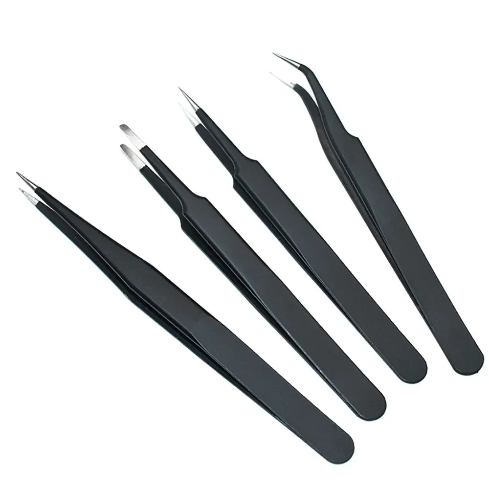 Prodrill 6Pcs Tweezers Set Precision Stainless Steel ESD Anti-Static Electronics Tweezers