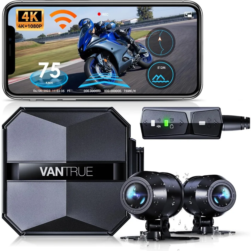F1 Motorcycle 4K Dual Dash Cam with GPS
