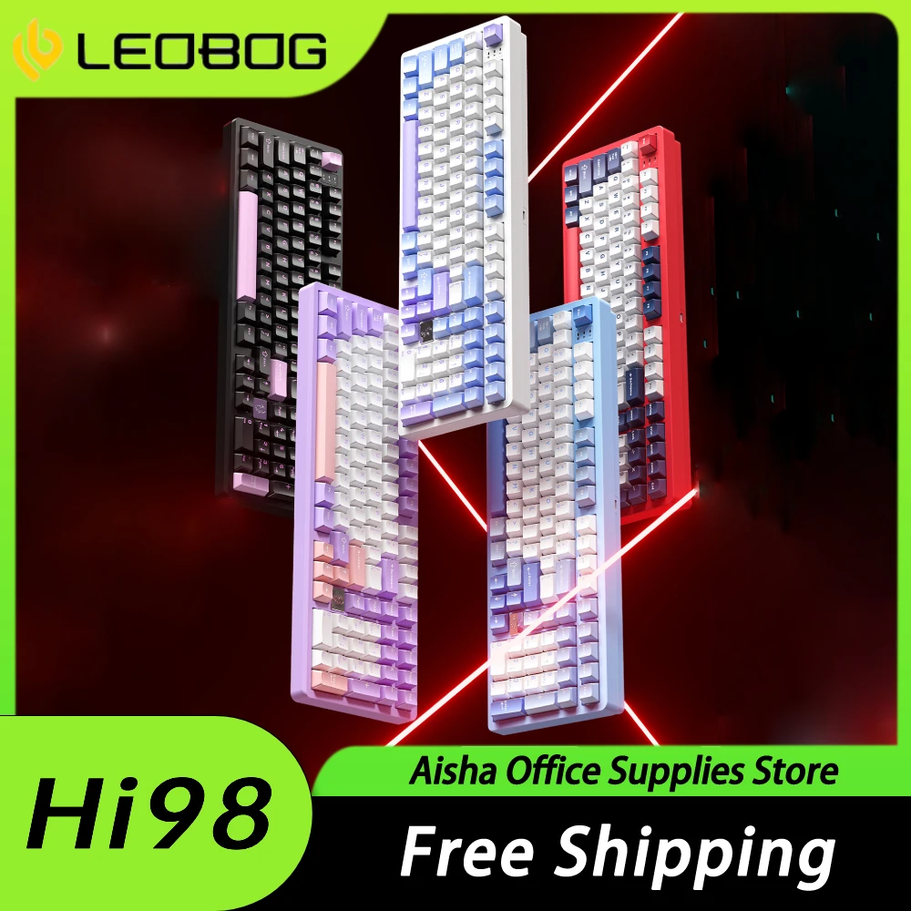 

LEOBOG Hi98 Mechanical Keyboard Aluminium Alloy RGB Gaming Keyboard Gasket 101 Keys 1000Hz Ergonomics PC Gamer Accessories Gifts