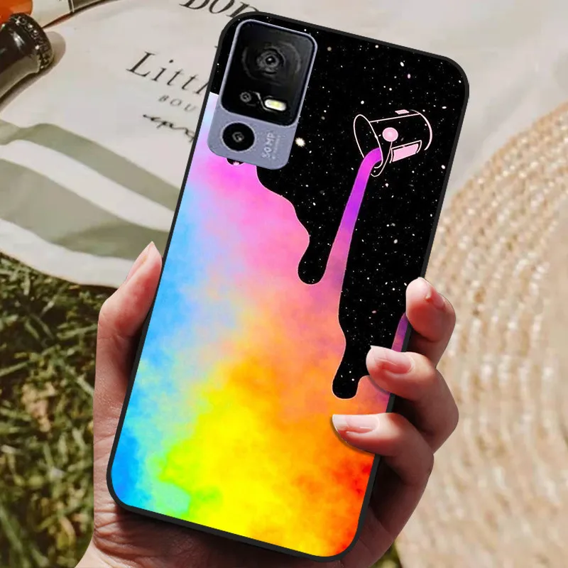Silicone Back Cover Phone Case with Soft Bumper - Black