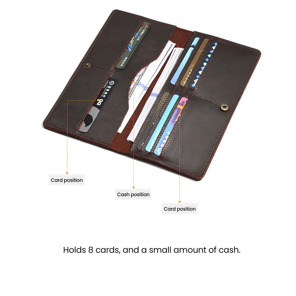 New Wallets Men's Coin purses Business Casual Long Clutches Leather Money clip male Card holder bag High capacity 4