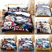 3D Printed Gintama Bedding Set Anime Gintoki Sakata Duvet Cover Double Twin Full Queen King Adult Kids Bedclothes Quilt Cover 1