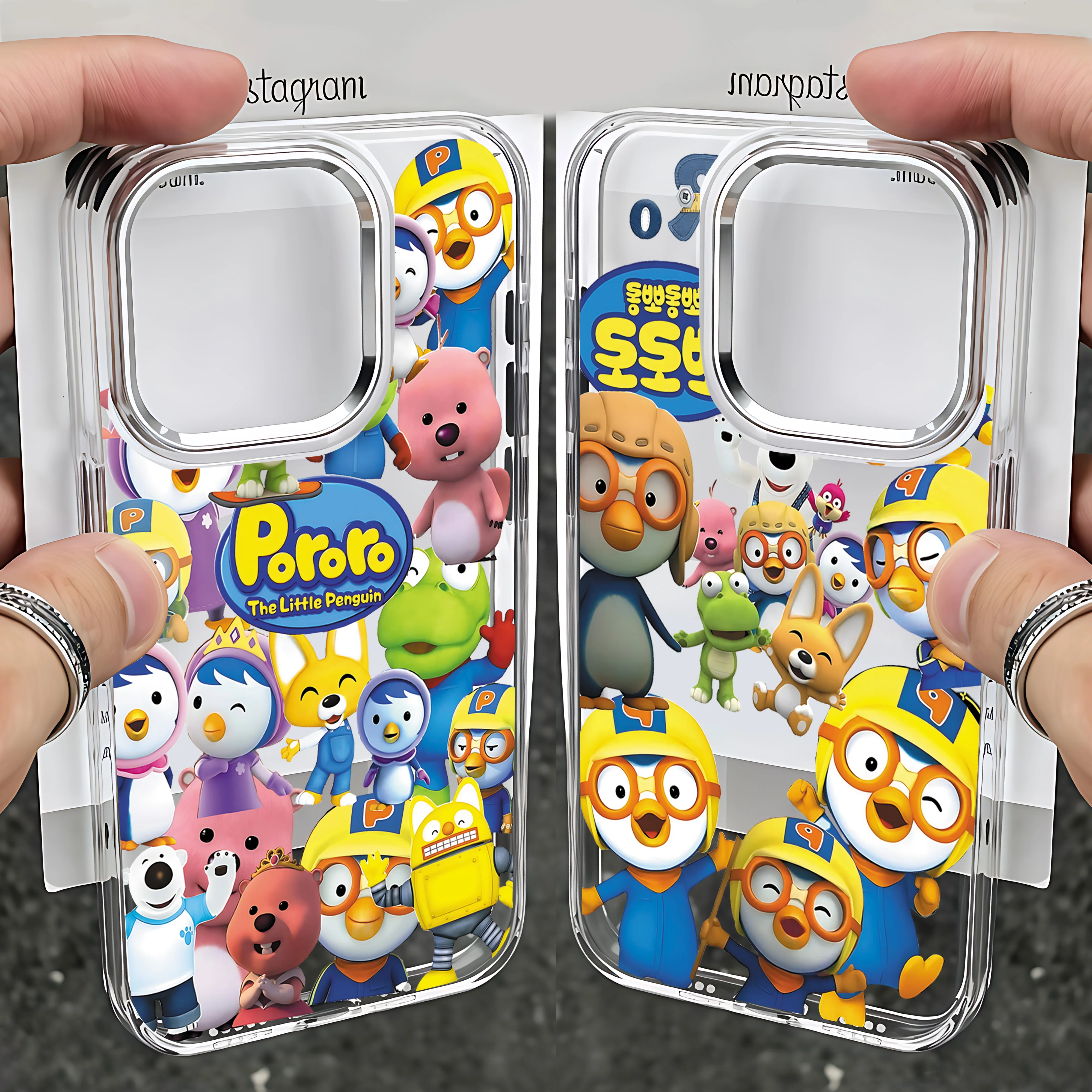 Cartoon Cute Pororos Clear Phone Case