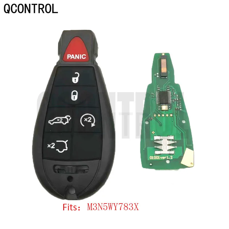 QCONTROL  433MHz  Car Remote Key for Chrysler Smart Keyless Entry 300 Town & Country Frequency 433MHz M3N5WY783X