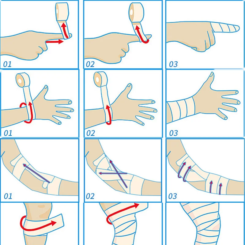 1 Roll Self-adhesive Bandages Elestic Nonwovens First Aid  Wound Dressing Tape Sports Protection Bandages 4 Specification 3