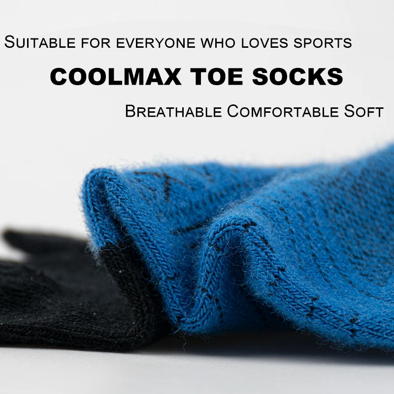 1/4/6 PAIRS COOLMAX Sports Socks Breathable Elastic 5 Toes Sports Socks Quick Drying Wicking Moisture Athletic Running Socks