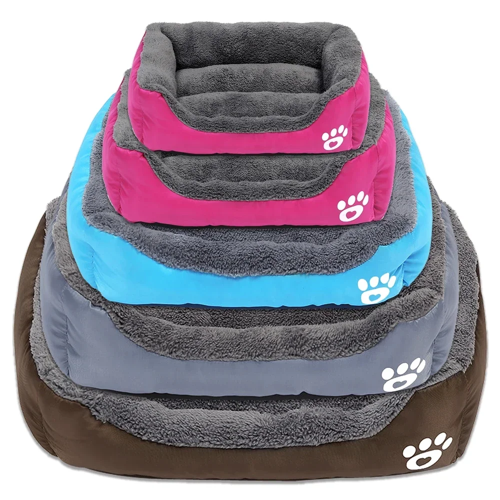 Pet Sofa Dog Bed Soft Fleece Warm Dog House Waterproof Bottom For Small Medium Large Dogs Cats Beds House S-2XL