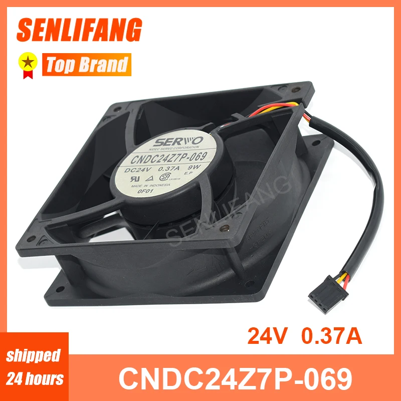Bem Testado Quadrado 120*120*38 mm Inversor Ventilador de Refrigeração 12cm 12038 Cndc24z7p069 Dc24v 0.37a 9w Pinos Refrigerador