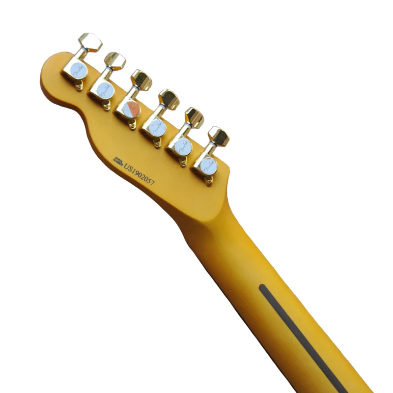 Electric Guitar Gold Accessories Matte Black Body Yellow Border High Quality OTGT-2013