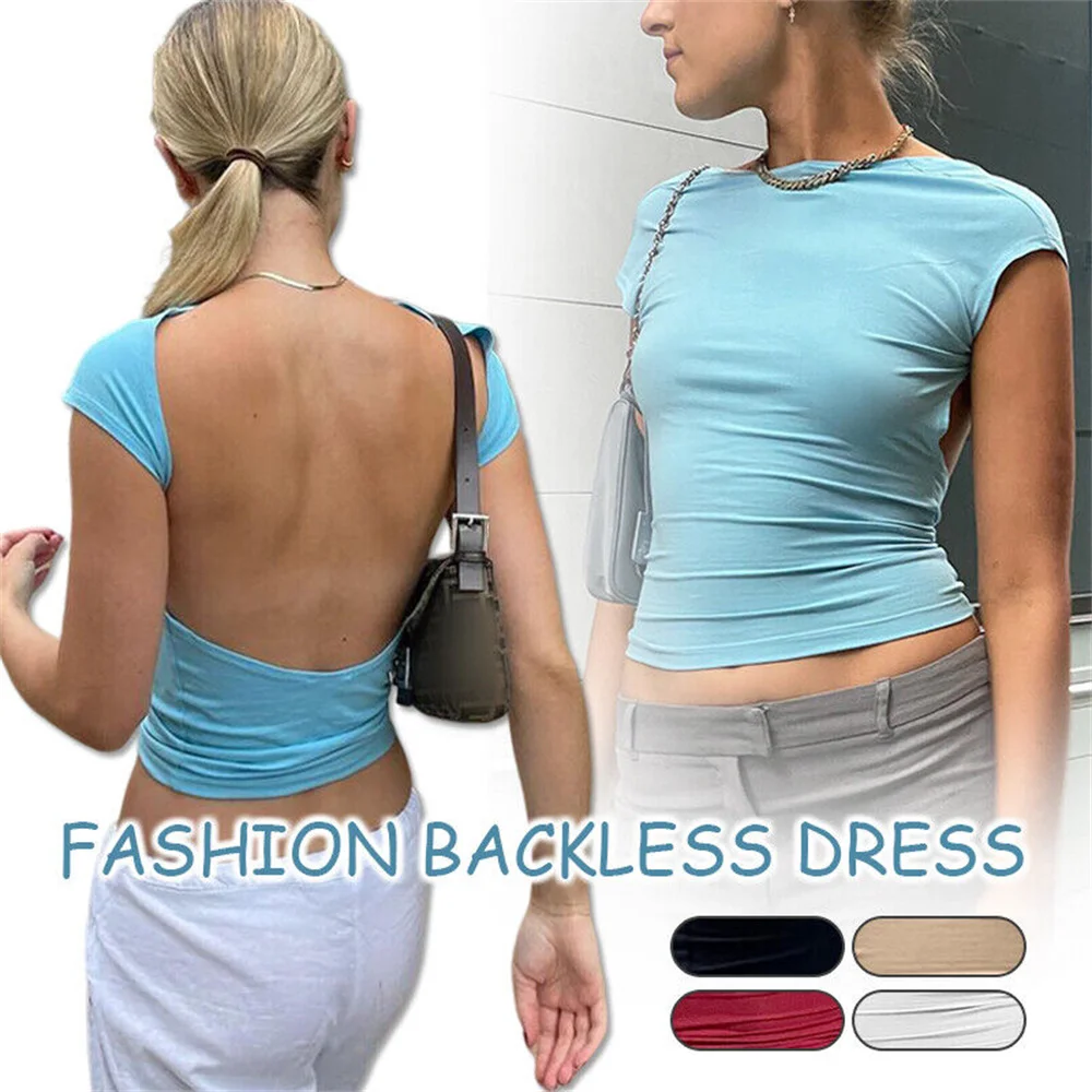 Top Dos Nu Réversible Style Y2K – Pour Femme, Streetwear, Confortable Pour L'été