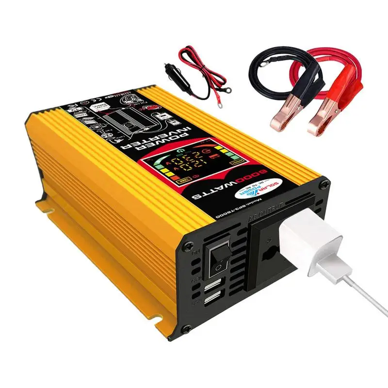 

6000W Car Power Inverter Pure Sine Wave 110/220V Converter Car Inverters With LCD Display Screen For Computer Phone Tablet