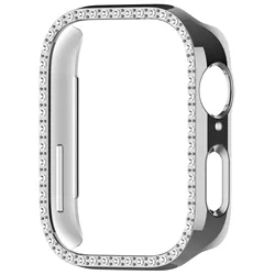 Sparkling Crystal Diamond Protective Case for Smartwatch - Fashionable Bling Hard Cover (Silver)