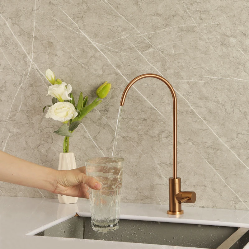 Rose Gold Water Drinking Faucet Brushed Rose Golden Water Filter Purifier Faucet Kitchen