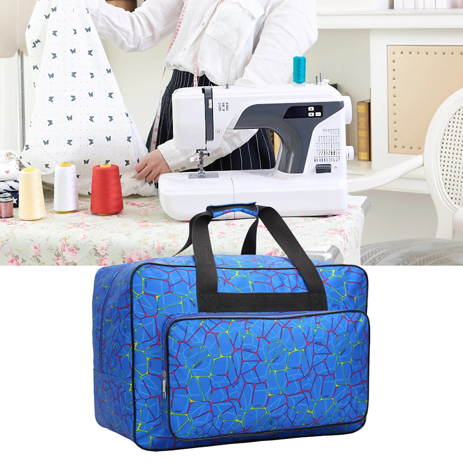 Travel Sewing Machine Carry Bag Carrying Case Storage Pocket Lightweight Handbag Sew Accessories Storage Holder Tote Pockets