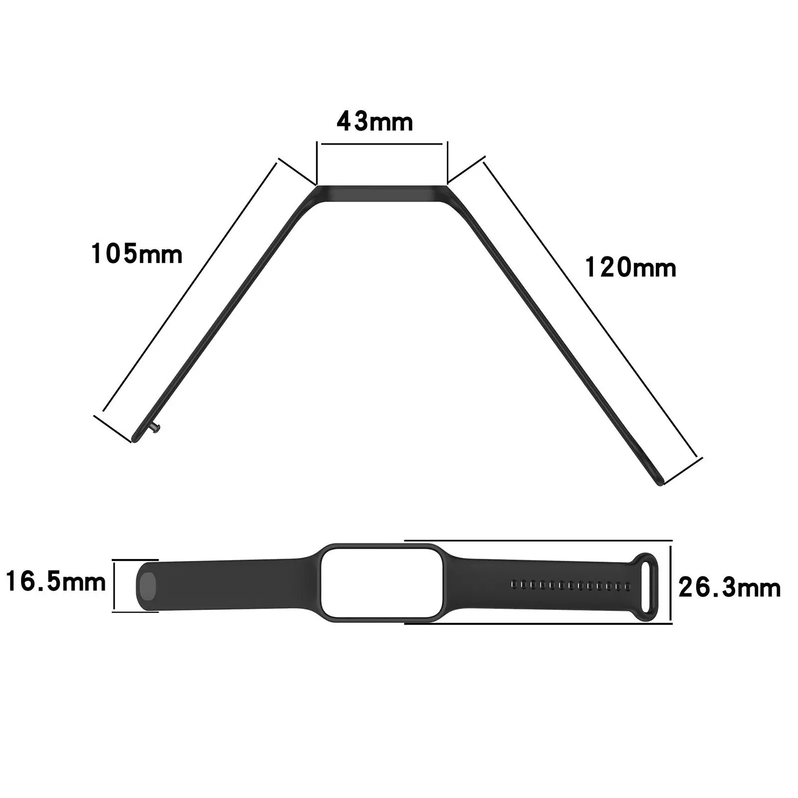 Silicone Replacement Strap for Smart Bands - Adjustable Watch Bracelet