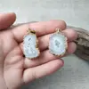 FUWO Wholesale 5Pcs Natural Stalactite Flower Pendant,Golden Plated Irregular White Crystal Accessories For Jewelry Making PD262 3