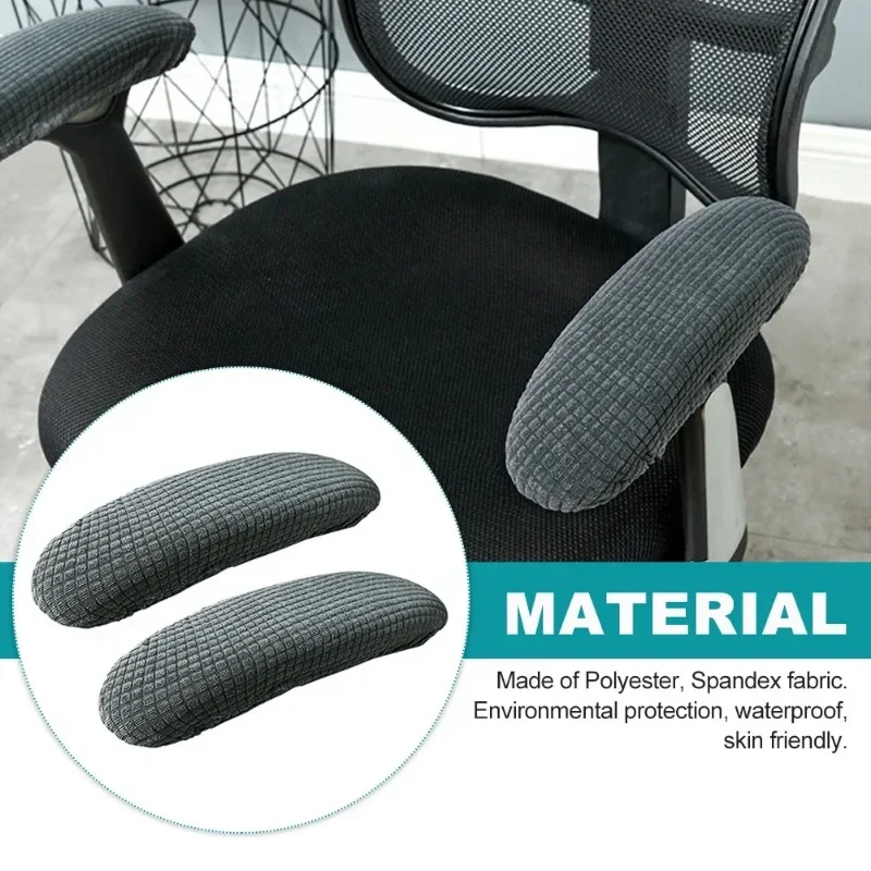 1pair Office Chair Armrest Cover Removable Elastic Washable Waterproof Fabric Elastic Half Pack for Office Chair Armrest Cheap 5