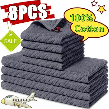 Nuovo 8-1PC 100% Cotone Asciugamano Morbido Assorbente Strofinaccio Da Cucina Piatto Stracci Traspirante Viso Lavaggio Asciugamano Per La Pulizia Della Casa Panno di Lavaggio 1