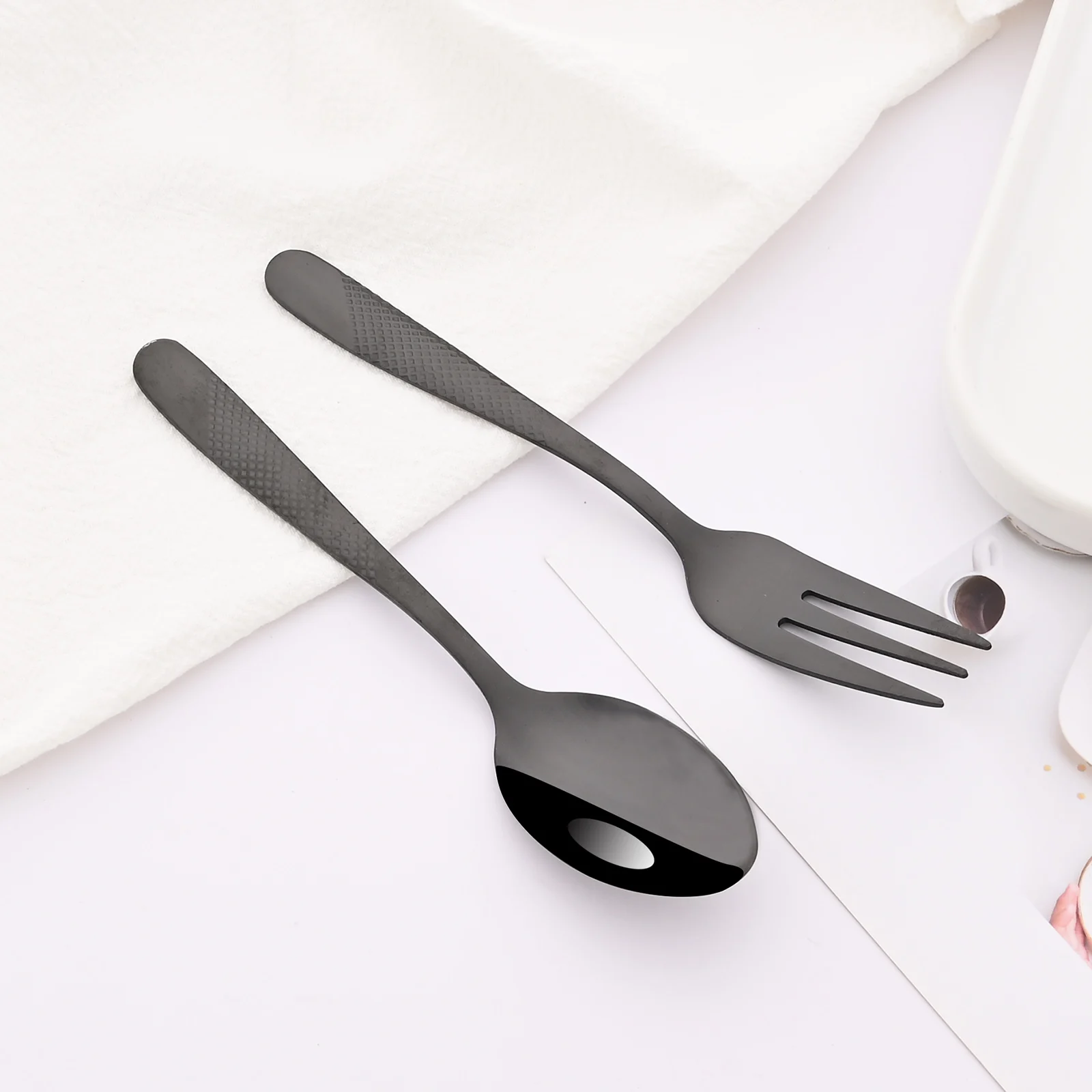 Mini Fork Set 6Pcs/Set For Fruit Cake Snack Stainless Steel Tea Fruit Fork Set Rainbow Dessert Small Salad Dinnerware