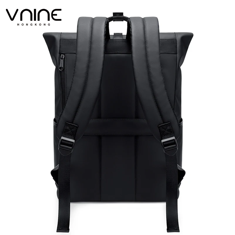 V.NINE Men's Backpack Black 15 inch Laptop Bag Waterproof Backpacks Men Office Work Back Pack with Compartments Multiple Pockets 4
