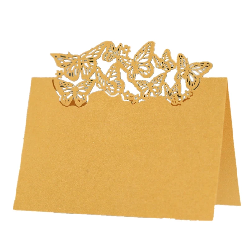 50/100pcs Hollow Butterfly Place Cards Personalized Laser Wedding Seat Card Table Decor for Party Business Reception Name Cards