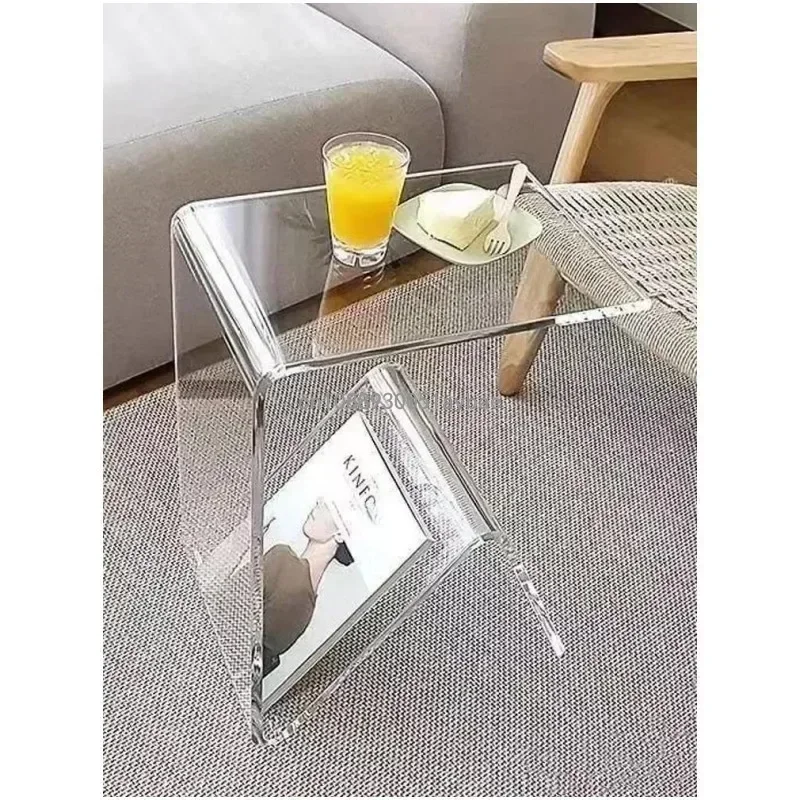 Internet Celebrity Transparent Acrylic Small Coffee Table Ins Style Sofa Bedroom Side Table Nordic Furniture Simple Modern 2