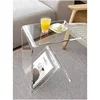 Internet Celebrity Transparent Acrylic Small Coffee Table Ins Style Sofa Bedroom Side Table Nordic Furniture Simple Modern 2