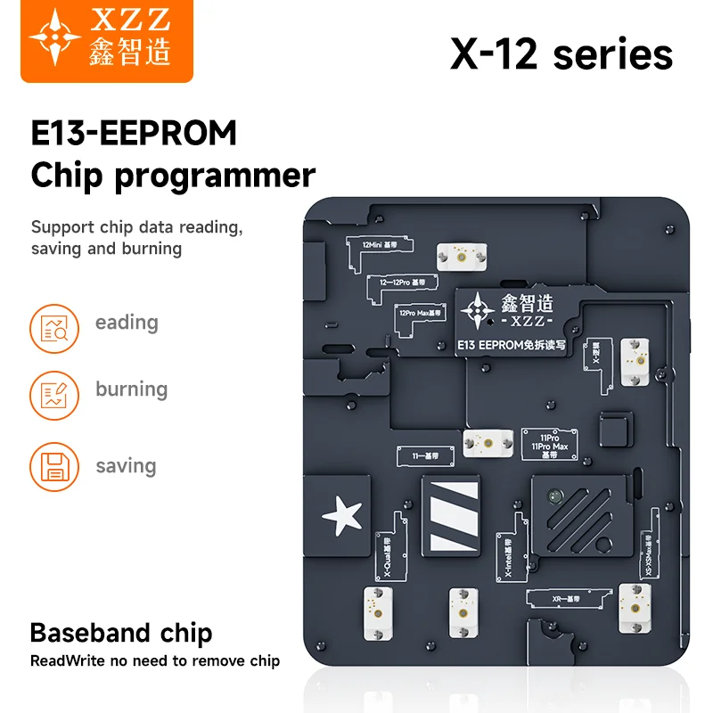 

XINZHIZAO E13-EEPROM Chip Programmer Support Chip Data Fast Reading Saving and Burning for Phone X to 12 Series