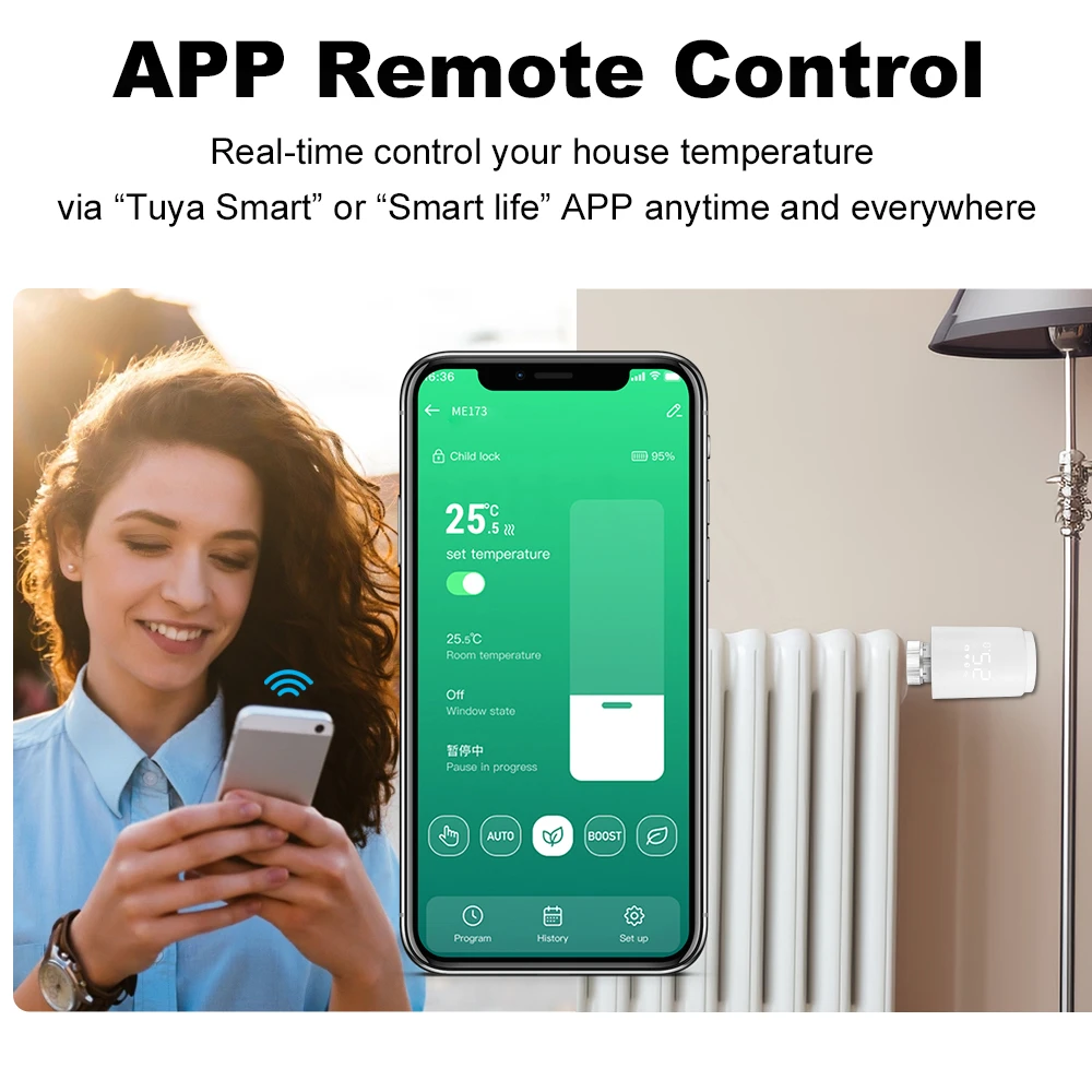 Tuya ZigBee3.0 TRV Thermostat Valve Smart Zigbee Thermostatic Radiator Actuator Temperature Controller For Alexa Google Home