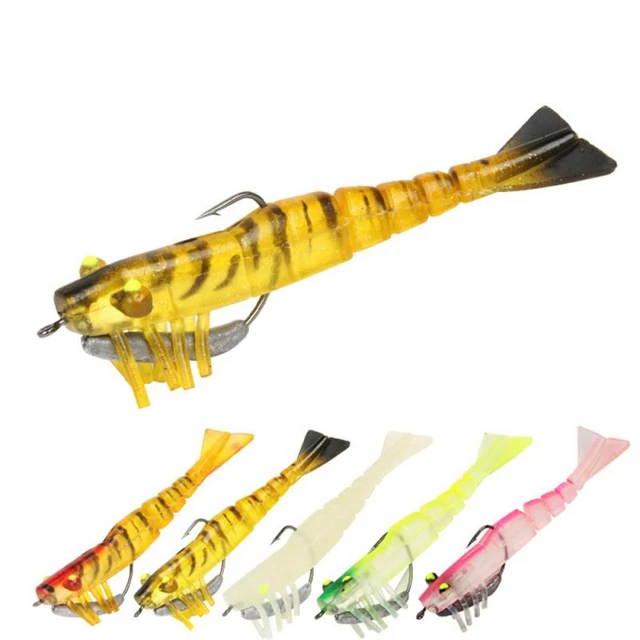 Artificial Soft Plastic Shrimp Lure Jumping Jig 100mm 12g Camarao