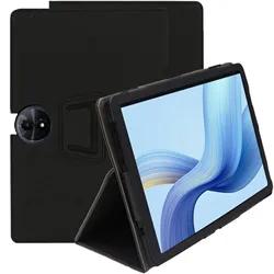 Premium Protective Tablet Case with Kickstand - Shockproof PU Leather Cover (Black)