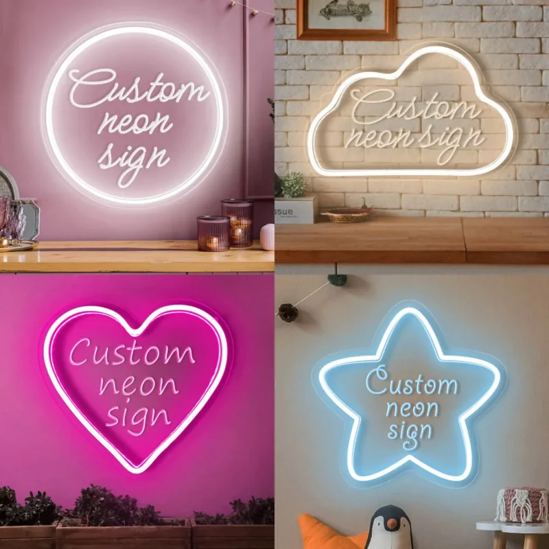 Custom DIVATLA Engraving Customize Craving Design Side Polishing Acrylic Lamp Events Decoration LED Neon Sign Light 90x55mm desktop unique design slope wooden base acrylic sign holder display stand picture photo frame price label card tags