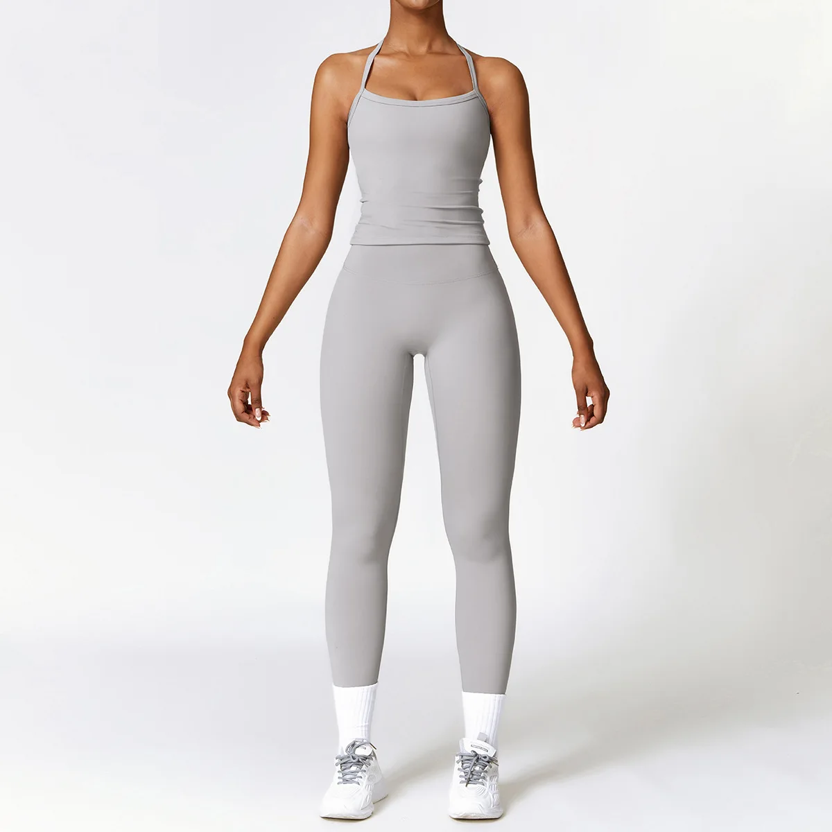Seamless Women's Yoga Set - Workout Sportswear with Long Sleeve Crop Top and High Waist Leggings