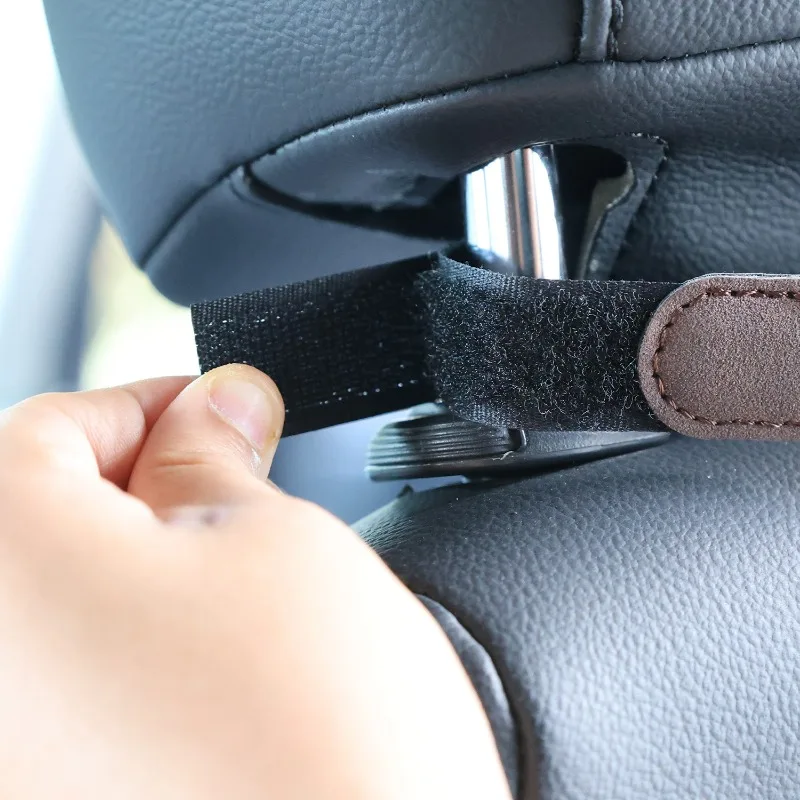 Pu Leather Seat Back Hook for Sports Car Seats Organizer Car Interior Hook Back Seat Storage Hanger Organizer for Handbag Purse