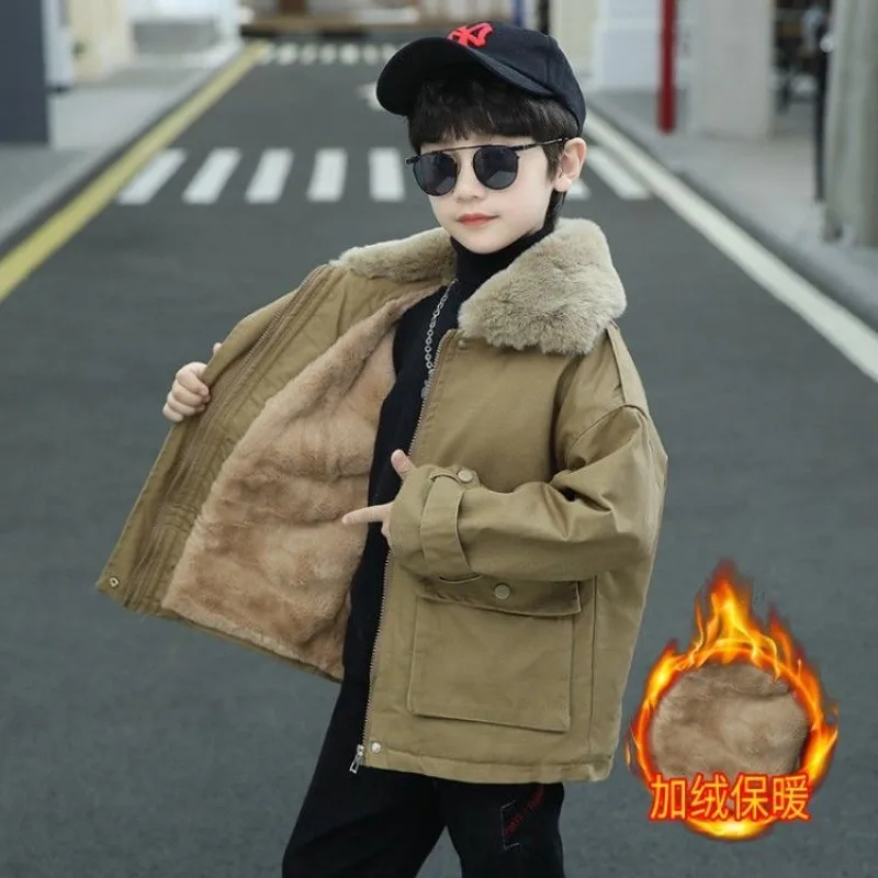 

2023 Teenage Fashion Boys Coat Jacket Thick Warm Coat For Boys Casual Style Kids Coat Teenage Kids Winter Tops Clothing 3-12Year