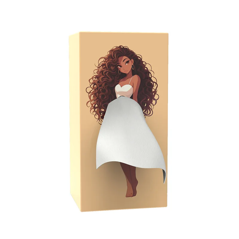 Flying skirt beauty tissue box, puffy skirt girl tissue box, anime girl paper box, light luxury desktop decoration ornament 5