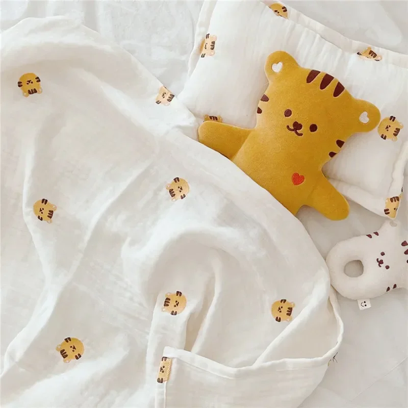 Cotton Gauze Muslin Baby Blanket Super Soft Newborn Swaddle Wrap Quick Dry Boy Girl Kids Bath Towel Baby Stroller Blanket Cover 2